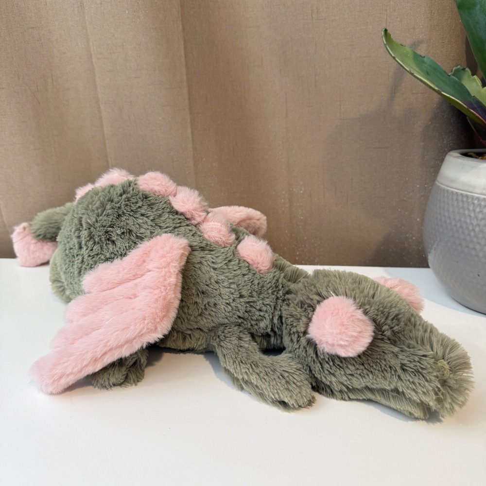 Jellycat Sage Dragon Plush Soft Toy Green Pink‎ Winged Mythical Stuffed Animal